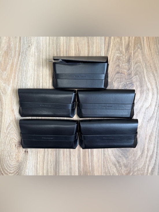Isabel Marant Black Leather Sunglasses Case Designer Eyewear Case New main image 4
